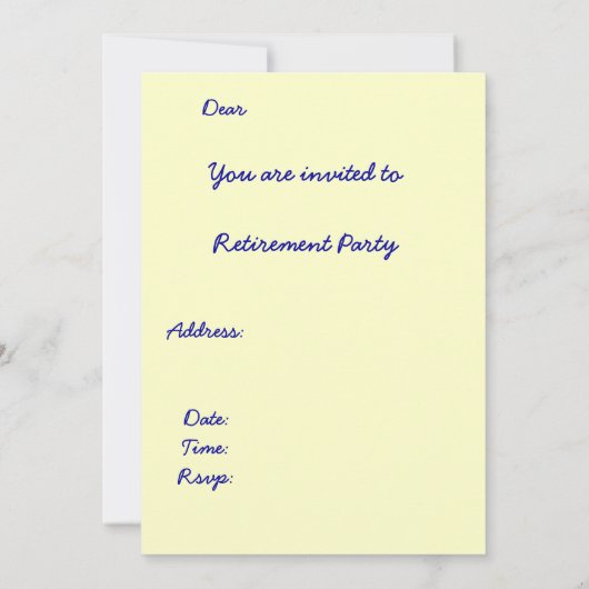 Invitation Note d'invitation de la partie de retrait du batea (Dos)