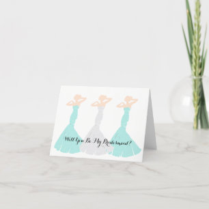 Invitation Note du parti Bridesmaid : BRIDE & CO Mint Green B