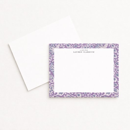 Invitation Note florale inspirée de l'impression à la main la