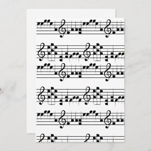 Invitation Note musicale doodart (Devant / Derrière)