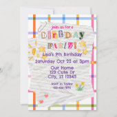 Invitation Note spéciale, fête d'anniversaire mignonne (Devant)