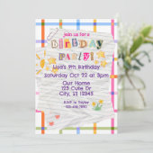 Invitation Note spéciale, fête d'anniversaire mignonne (Debout devant)