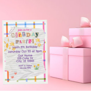 Invitation Note spéciale, Joyeuse fête d'anniversaire