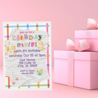 Invitation Note spéciale, Joyeuse fête d'anniversaire