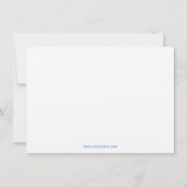 Invitation Note verticale bleue et blanche personnalisée clas (Dos)