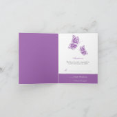 Invitation Note violette simple du papillon RSVP (Intérieur)