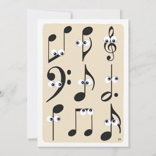 Invitation Notes à facettes amusantes Musique Considérant (Devant)