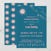 Invitation Notes de fête de fin d'études de professeur de mus (Devant / Derrière)