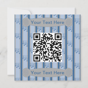 Invitation Notes de musique amusantes et fantaisistes Code QR