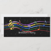 Invitation Notes de musique couleur arc-en-ciel (Devant)