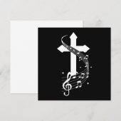 Invitation Notes de musique croisée Musicien chanteur chanter (Devant / Derrière)