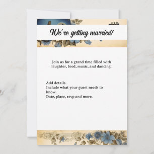 Invitation Notes de musique de guitare Fleurs