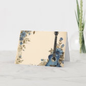 Invitation Notes de musique de guitare Fleurs (Dos)