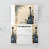 Invitation Notes de musique de guitare Fleurs (Intérieur)
