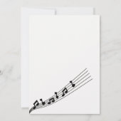 Invitation Notes de musique noire glitzy Anniversaire (Dos)