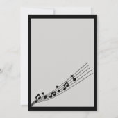 Invitation Notes de musique noire glitzy Anniversaire (Dos)