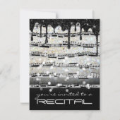 Invitation notes de musique récital noir et blanc (Devant)