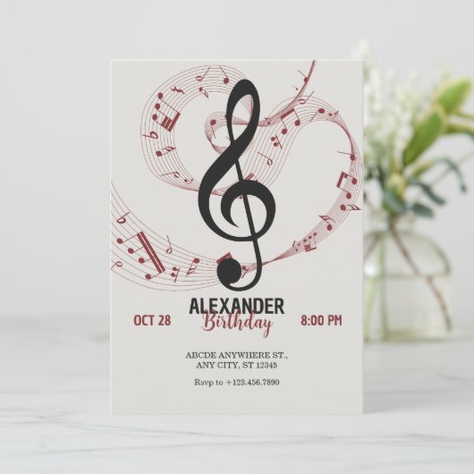 Invitation Notes de musique symphonie  (Debout devant)