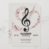 Invitation Notes de musique symphonie  (Devant / Derrière)