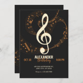 Invitation Notes de musique symphonie  (Devant / Derrière)