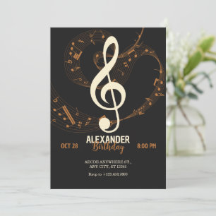 Invitation Notes de musique symphonie