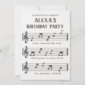 Invitation notes de partition musicale (Devant)