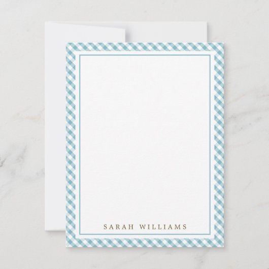 Invitation Notes de remerciement de Blue En vichy Flat (Devant)