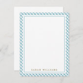 Invitation Notes de remerciement de Blue En vichy Flat (Devant / Derrière)