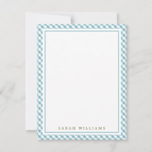 Invitation Notes de remerciement de Blue En vichy Flat