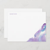 Invitation Notes de remerciement de l'aquarelle Lavender (Devant / Derrière)