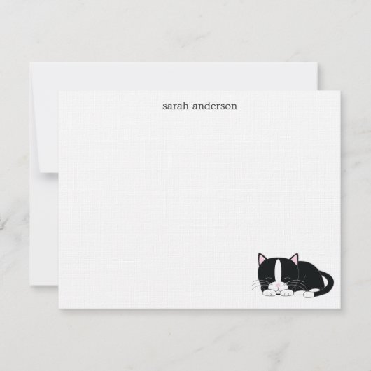 Invitation Notes de remerciement de Sleeps Cat Flat (Devant)