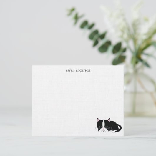 Invitation Notes de remerciement de Sleeps Cat Flat (Debout devant)