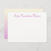 Invitation Notes de remerciement Ombre beige et rose (Devant / Derrière)