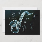 Invitation Notes de saxophone et de musique (Devant)