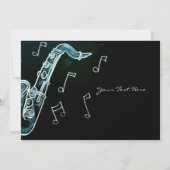 Invitation Notes de saxophone et de musique (Dos)