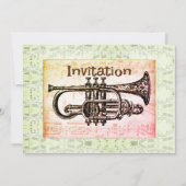 Invitation Notes de trompette et de musique (Devant)