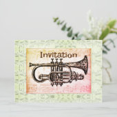 Invitation Notes de trompette et de musique (Debout devant)