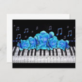 Invitation Notes d'invitation et de musique pour les Roses de (Devant / Derrière)