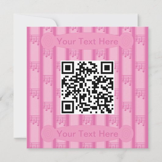 Invitation Notes musicales amusantes et fantaisistes Code QR (Devant)