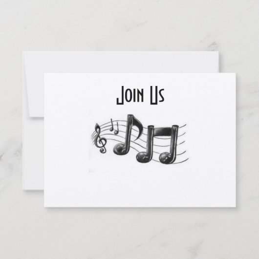 INVITATION NOTES MUSICALES DANS UNE FUN "TOUT" OCCASION INVIT (Devant)