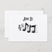INVITATION NOTES MUSICALES DANS UNE FUN "TOUT" OCCASION INVIT (Devant / Derrière)