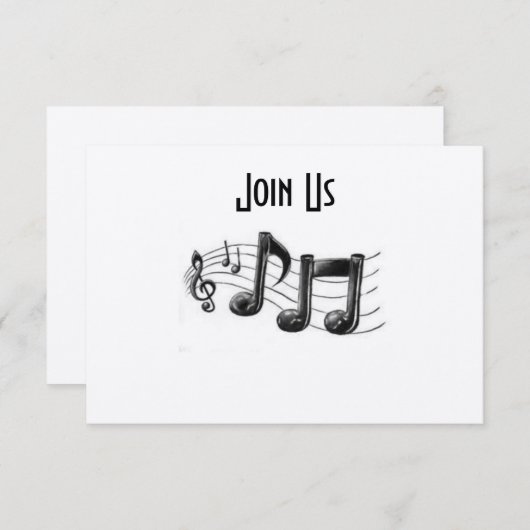 INVITATION NOTES MUSICALES DANS UNE FUN "TOUT" OCCASION INVIT (Devant / Derrière)