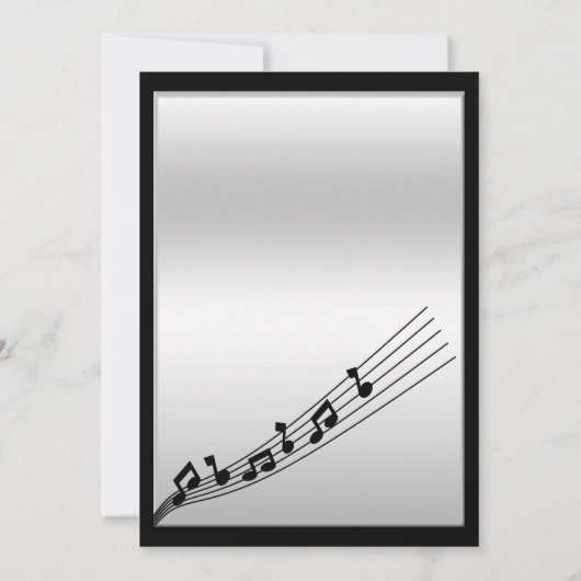 Invitation Notes musicales d'argent glitzy Anniversaire (Dos)