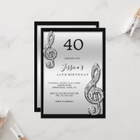 Notes musicales d'argent glitzy Anniversaire