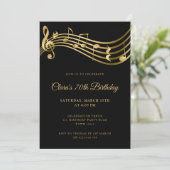 Invitation Notes musicales du 70e anniversaire Gold Elegant M (Debout devant)