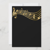 Invitation Notes musicales du 70e anniversaire Gold Elegant M (Dos)