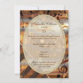 Invitation Notes musicales Glittery Silver & Gold 35e anniver (Dos)