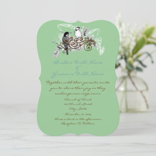 Invitation Notes musicales Inséparables Forêt Pic-de-forêt Gr (Debout devant)