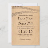 Invitation Notes musicales Mariage musical Vintage (Devant)