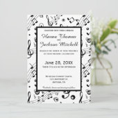 Invitation Notes musicales Noir et Blanc moderne (Debout devant)